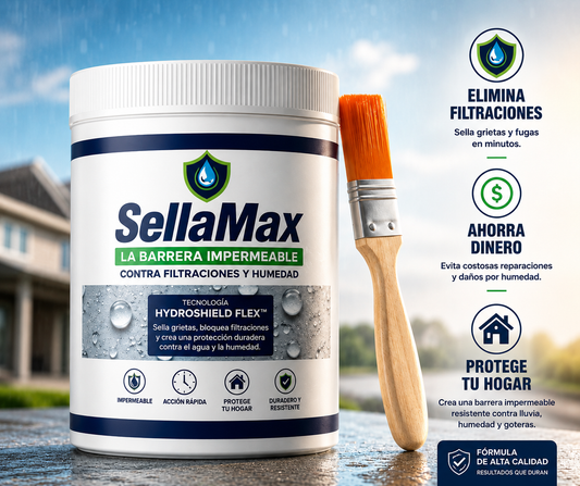 SellaMax® Elimina filtraciones y humedad en tan solo minutos con la Tecnología HydroShield